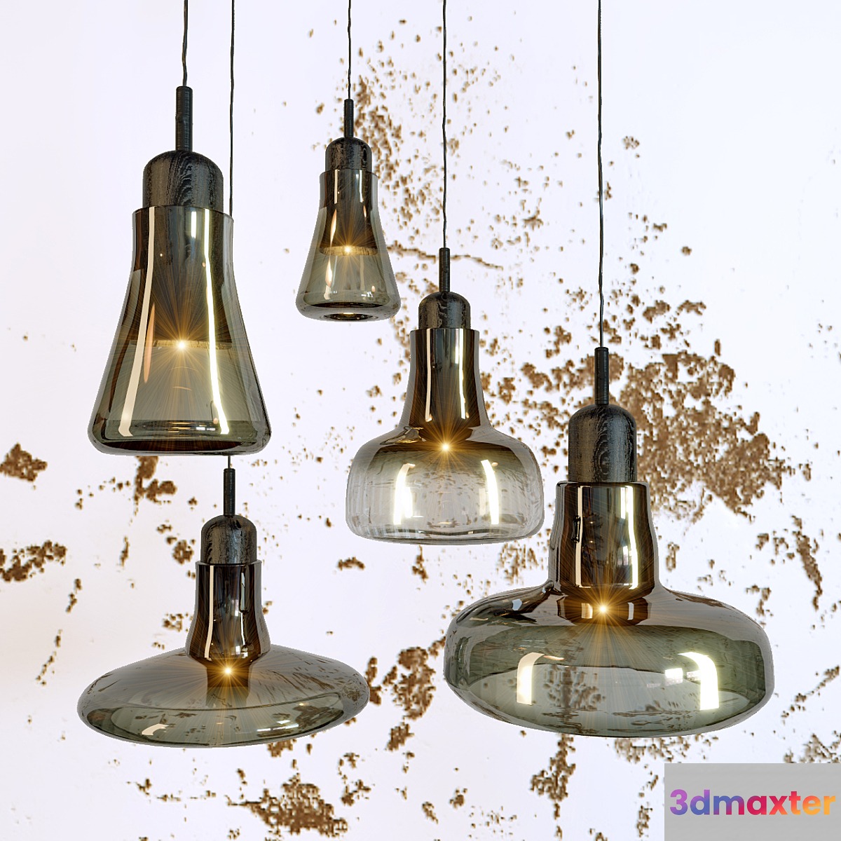 Modern Lamp Crystal Glass 3D Max