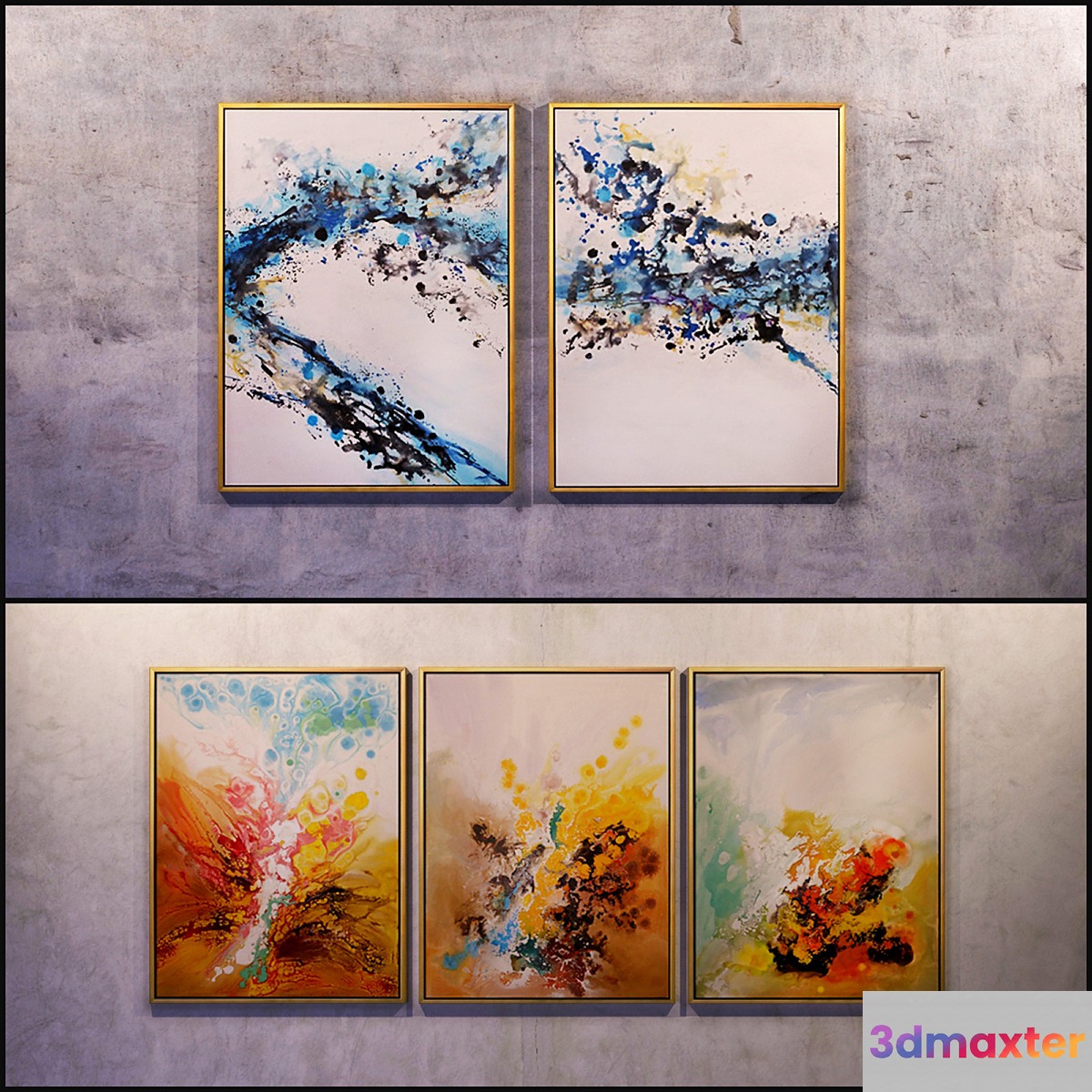 The picture in the frame: 13 pieces (the collection of 11) Abstract 3D Max