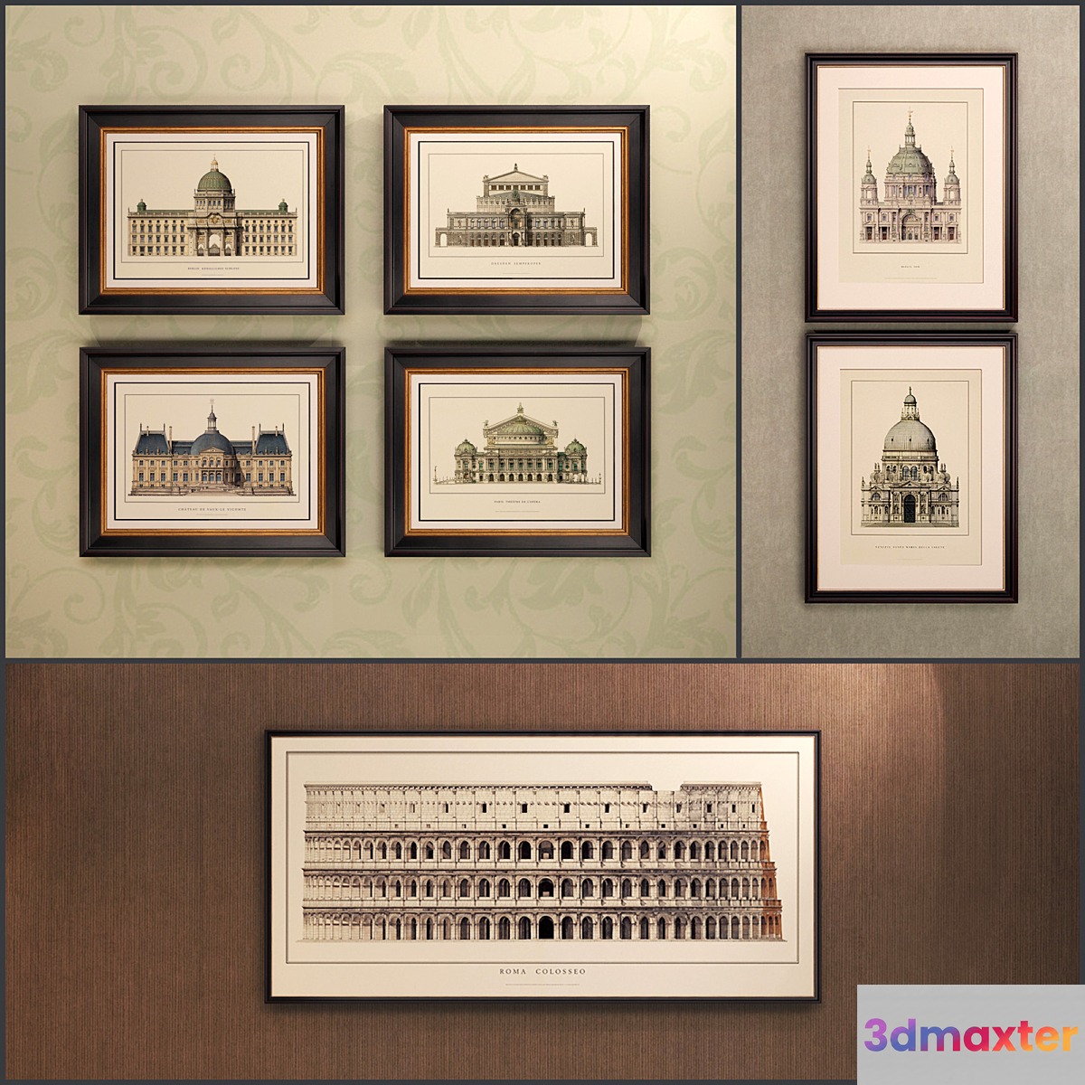 The picture in the frame: 12 Pieces (Collection 14) Architecture 3D Max