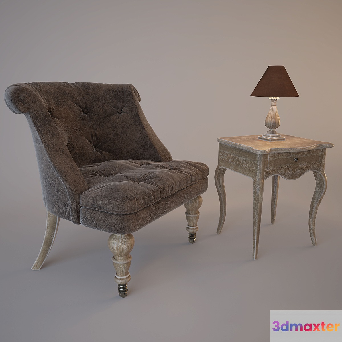 Armchair plus prikrovatnіy table artichoke 3D Max
