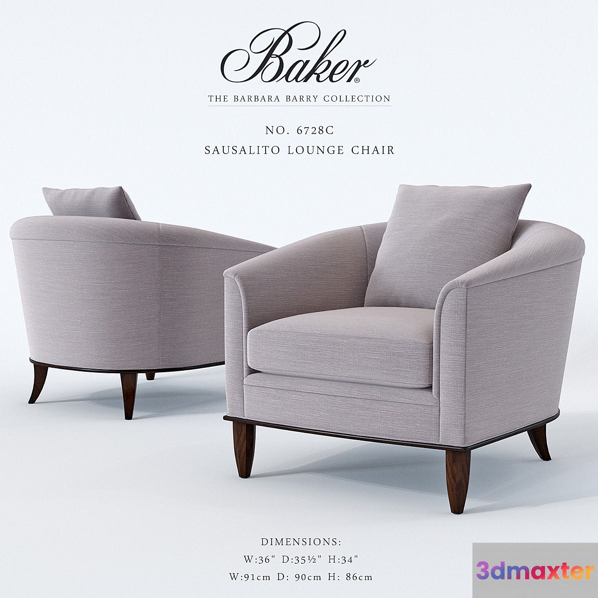 Baker_Sausalito Lounge Chair_No 6728C 3D Max