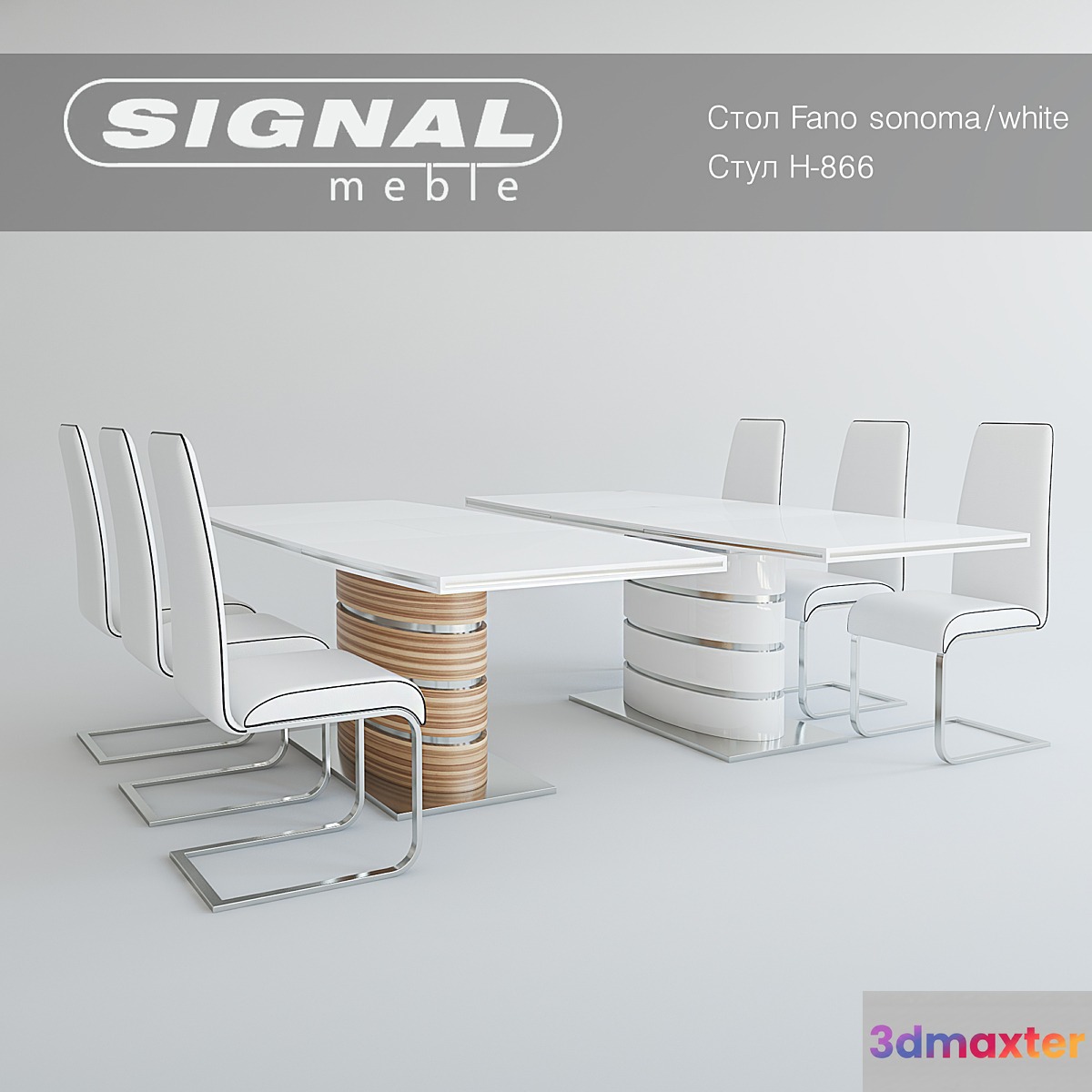 Table FANO sonoma _ white chair H-866 Signal