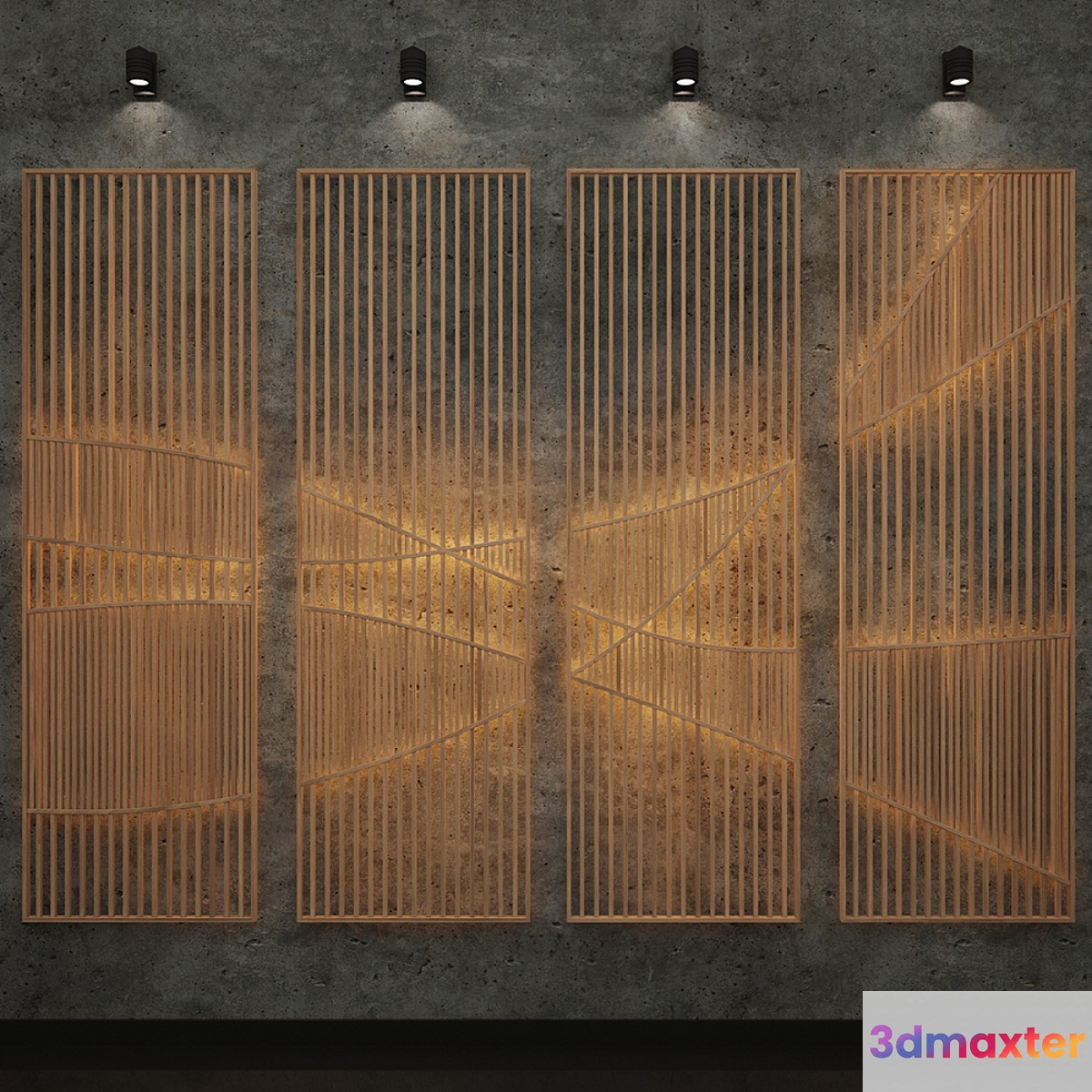 The panel on the wall 3D Max