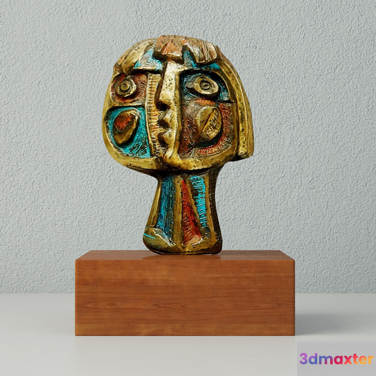 Modernist Bronze Abstract Sculpture 3D Max