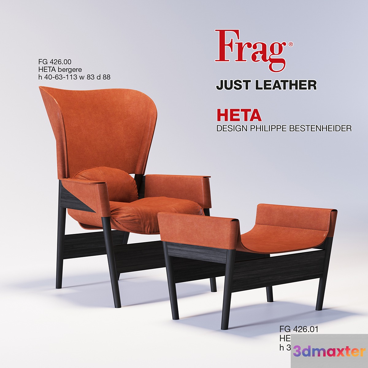 armchair FRAG HETA bergere pouf 3D Max