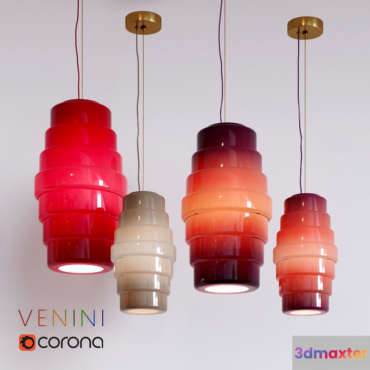Hanging lamp Venini Zoe 3D Max