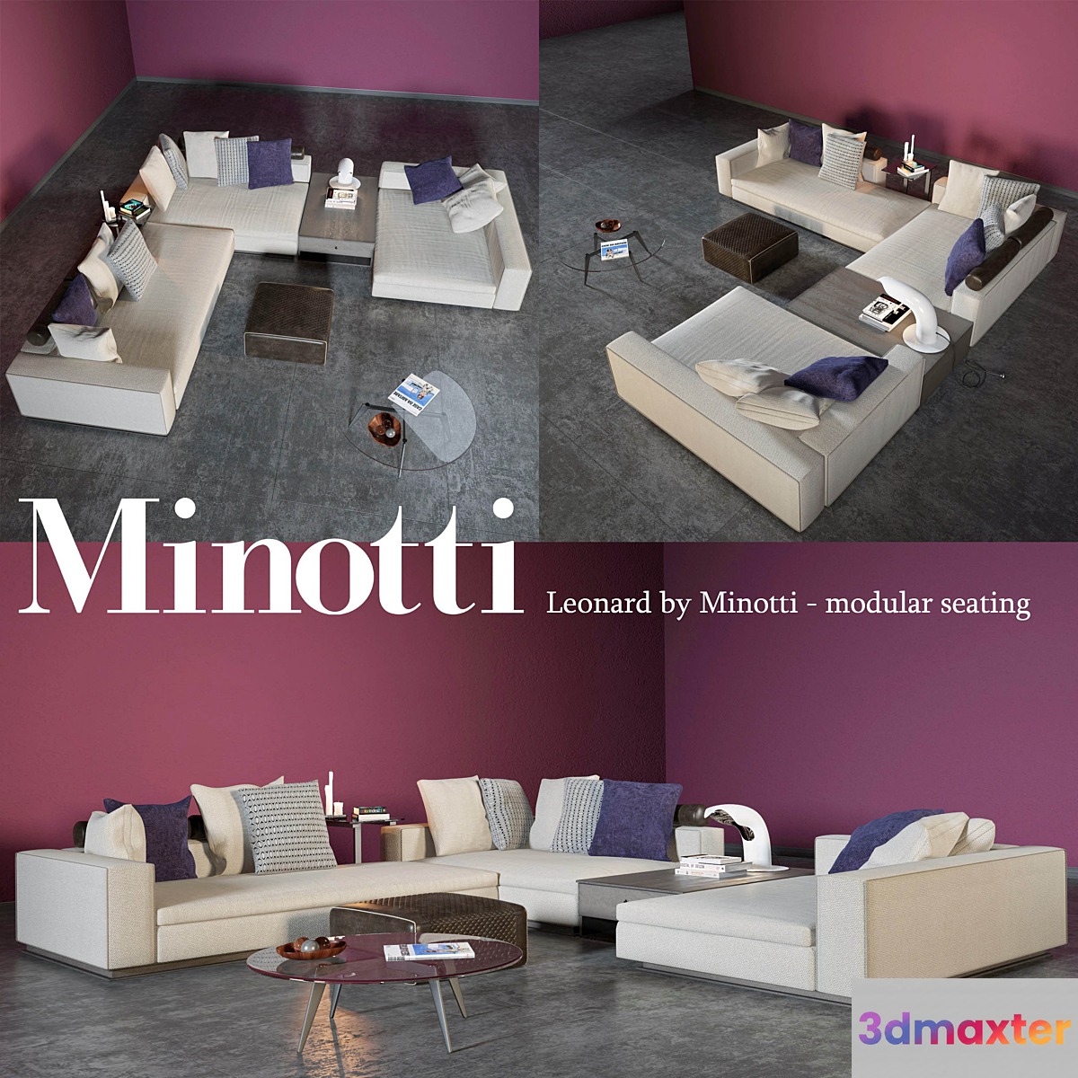 Leonard by Minotti - modular seating 3D Max