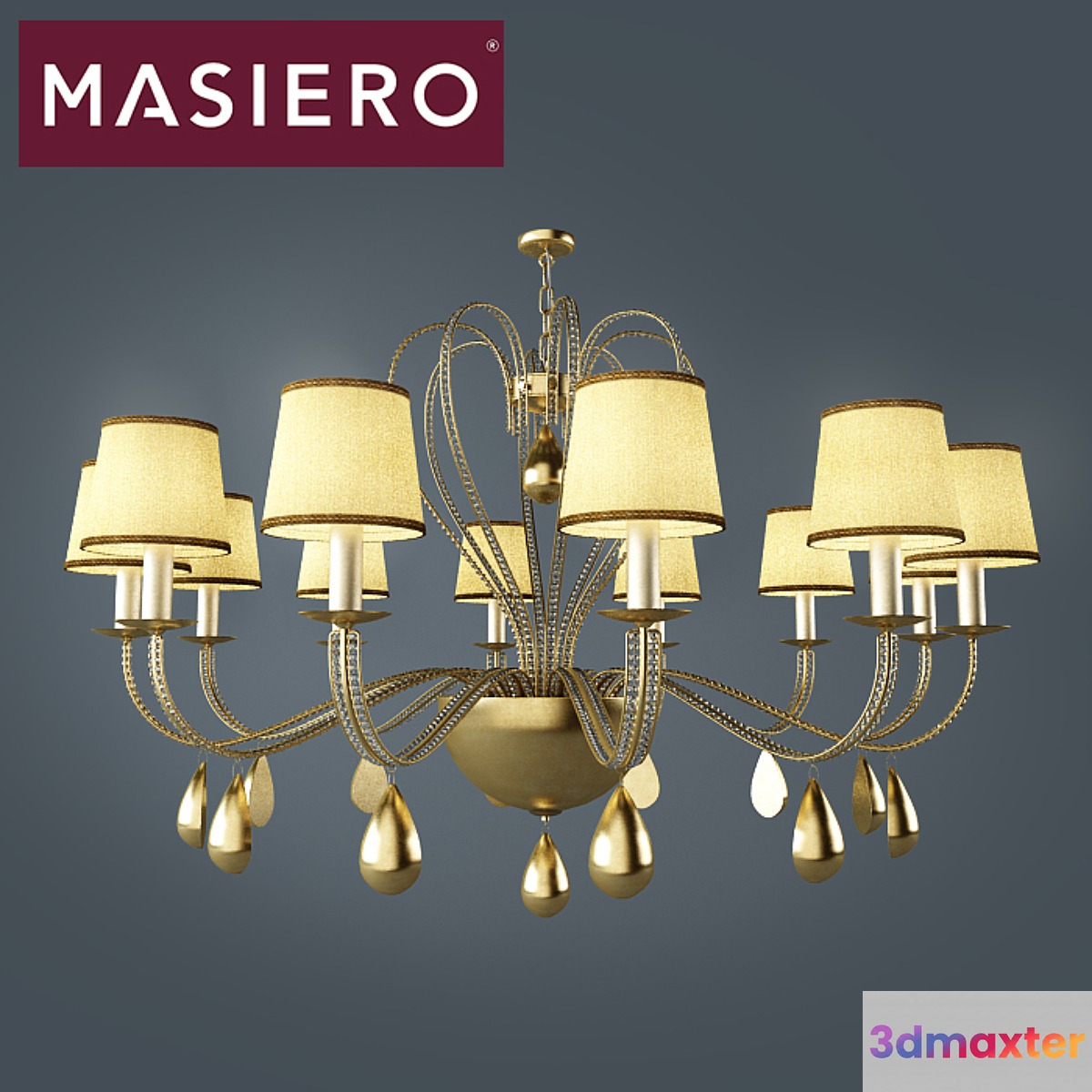 Chandelier Masiero 7600 s12 3D Max
