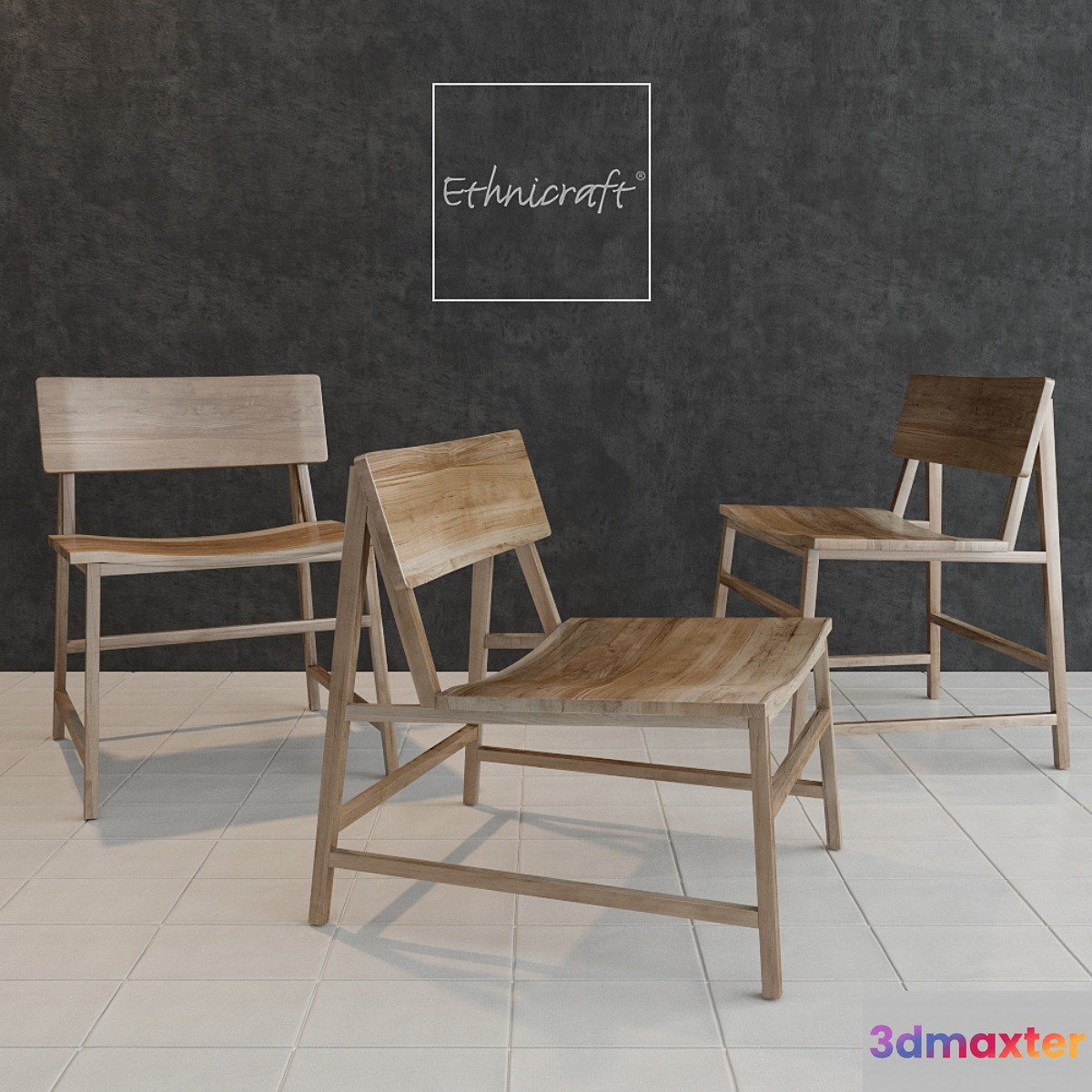 ethnicraft n chairs teak 14685 and 14686 - No.2 3D Max