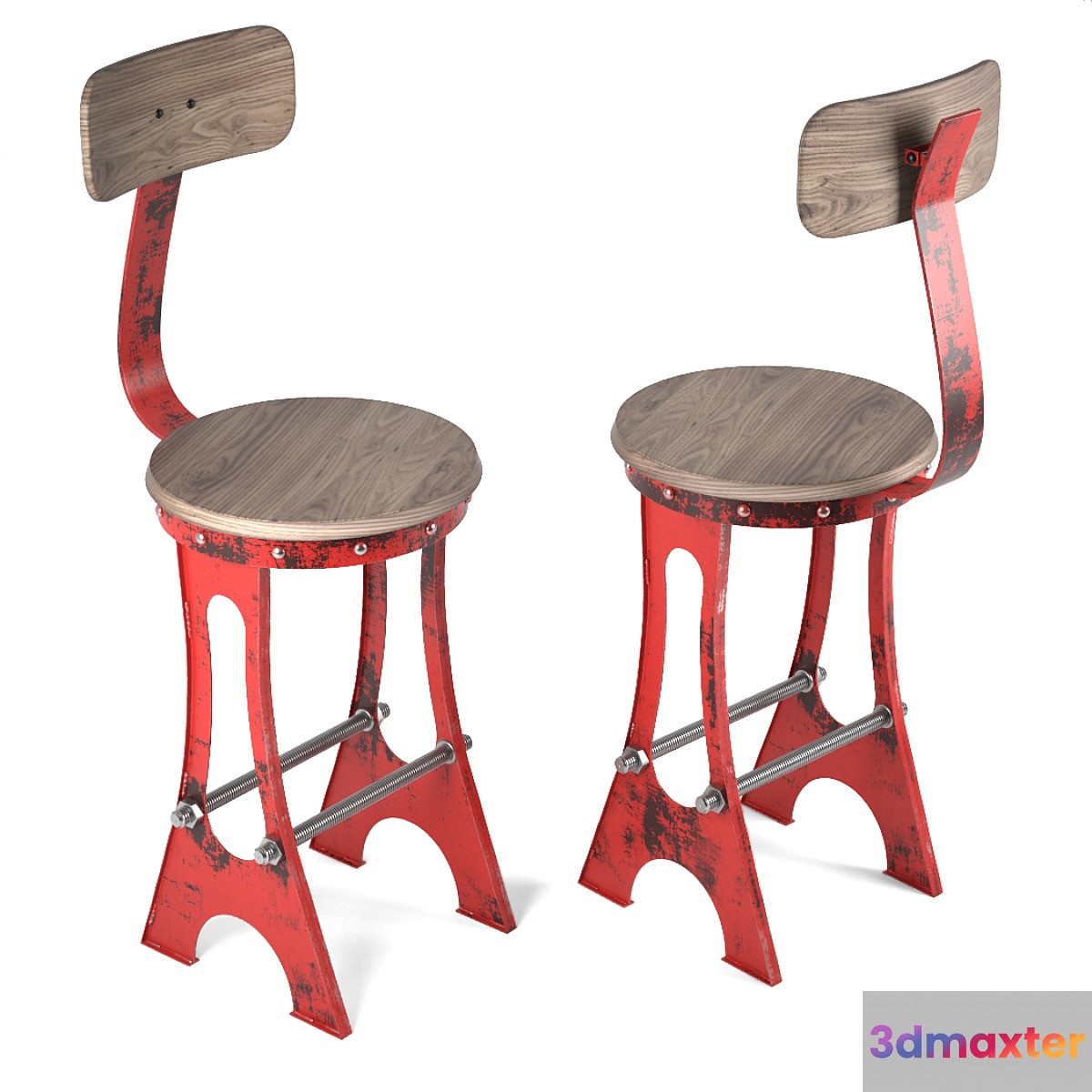 A Frame Bar Stool 3D Max