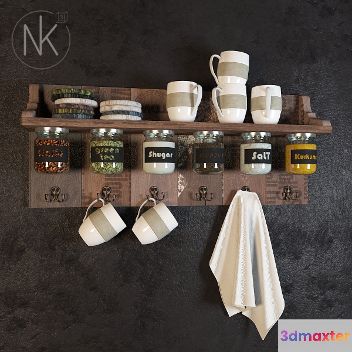 Shelf with spices
