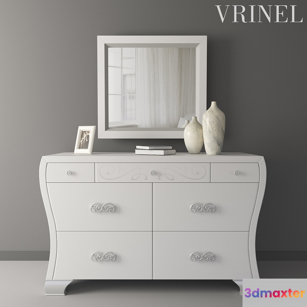 Dresser + mirror and nightstand from the company Vrinel 3D Max