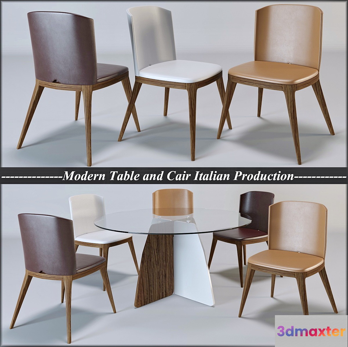 Modern table and chair Italian production 3D Max