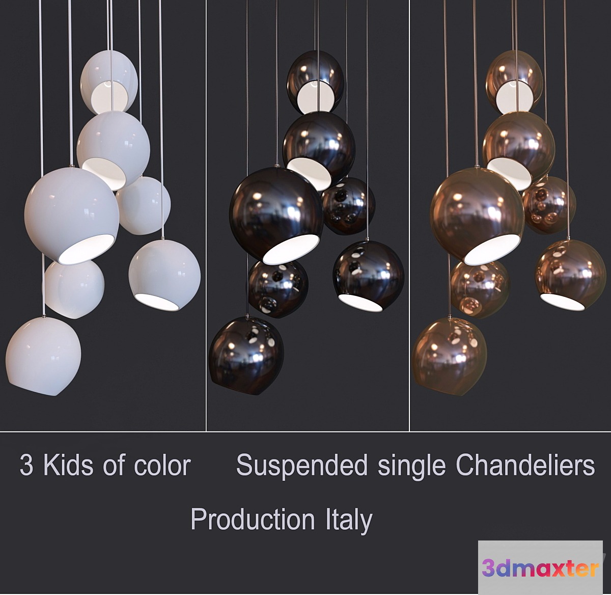 3 Kids of color Pendant Lights