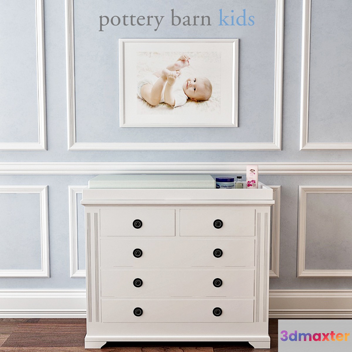 Pottery Barn Fiona Dresser & Topper Set 3D Max