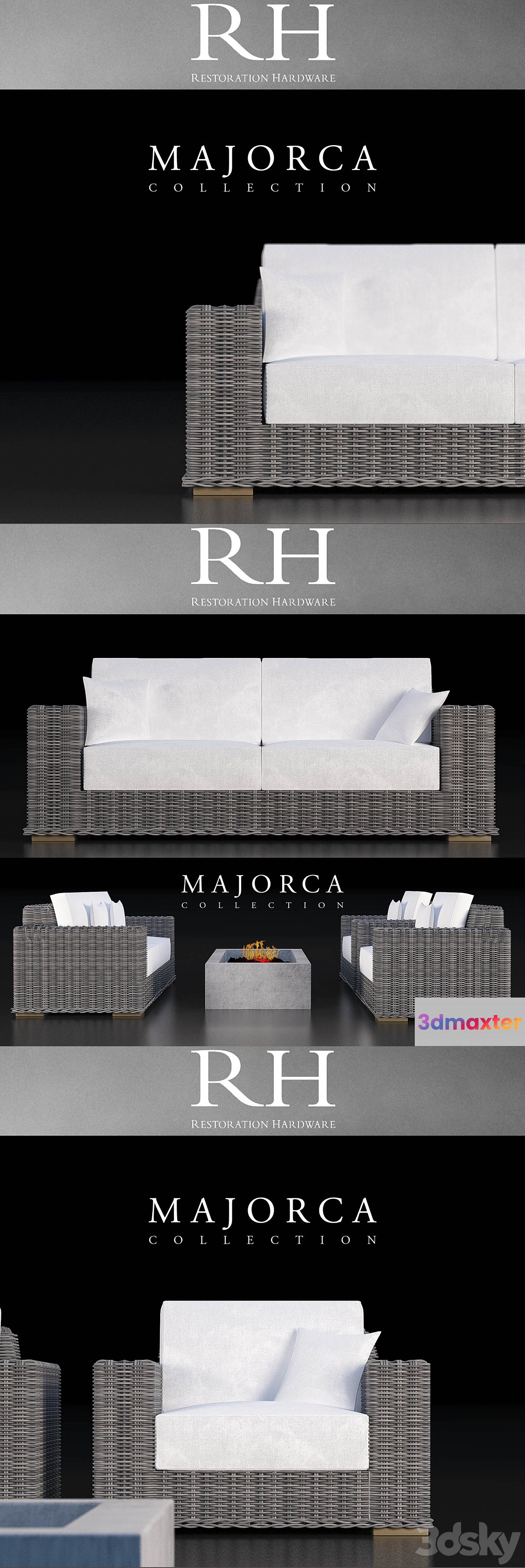 RH MAJORCA COLLECTION GREY SOFA - No.2