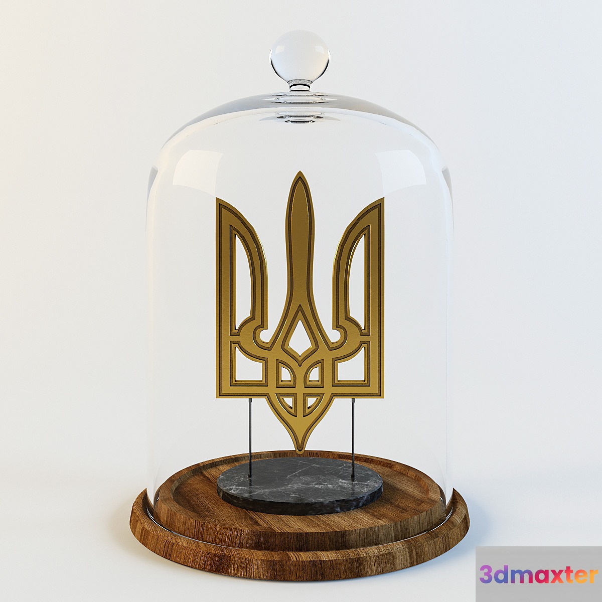 Emblem of Ukraine (Golden Trident under the bulb) 3D Max
