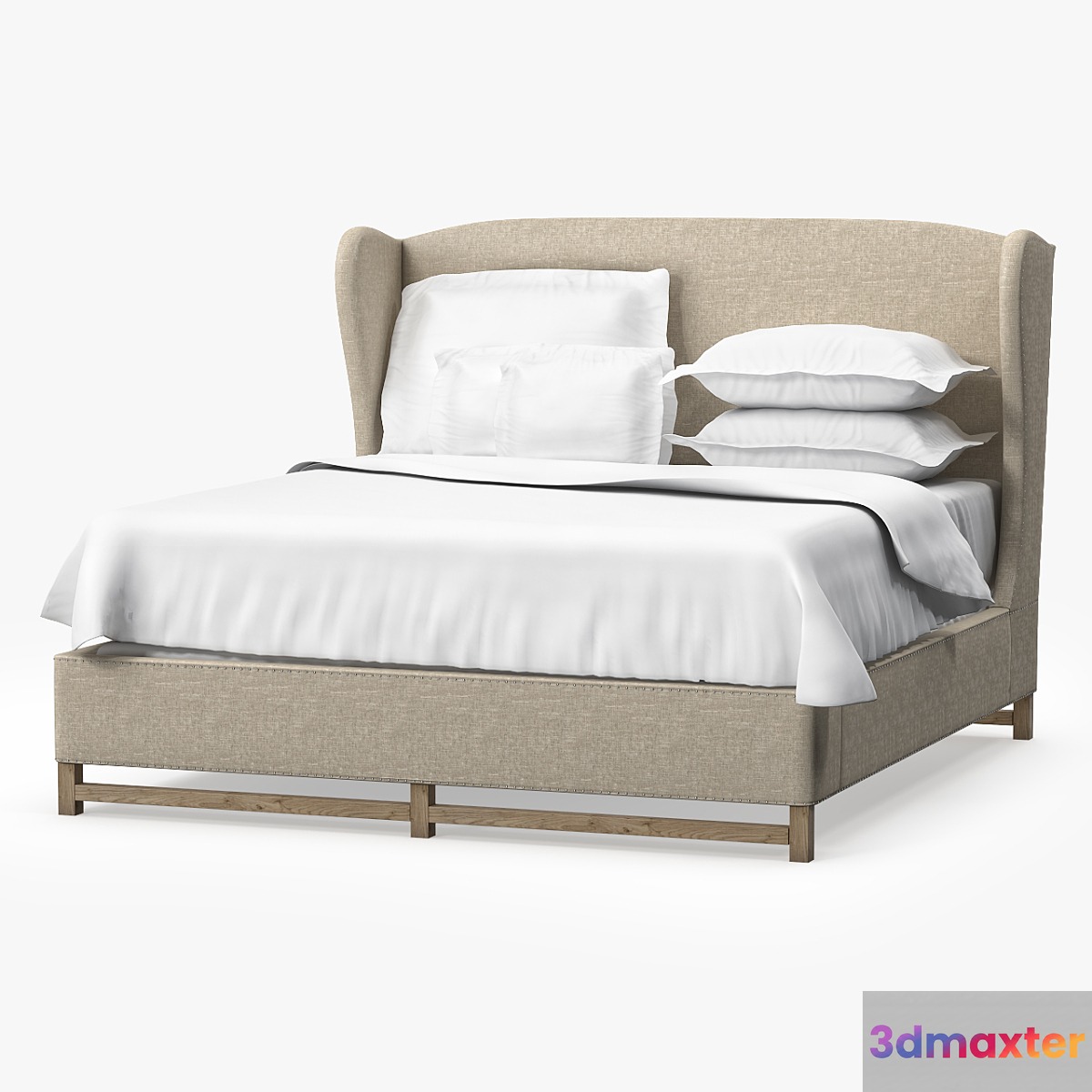 Restoration Hardware FRENCH WING UPHOLSTERED BED WITHOUT FOOTBOARD