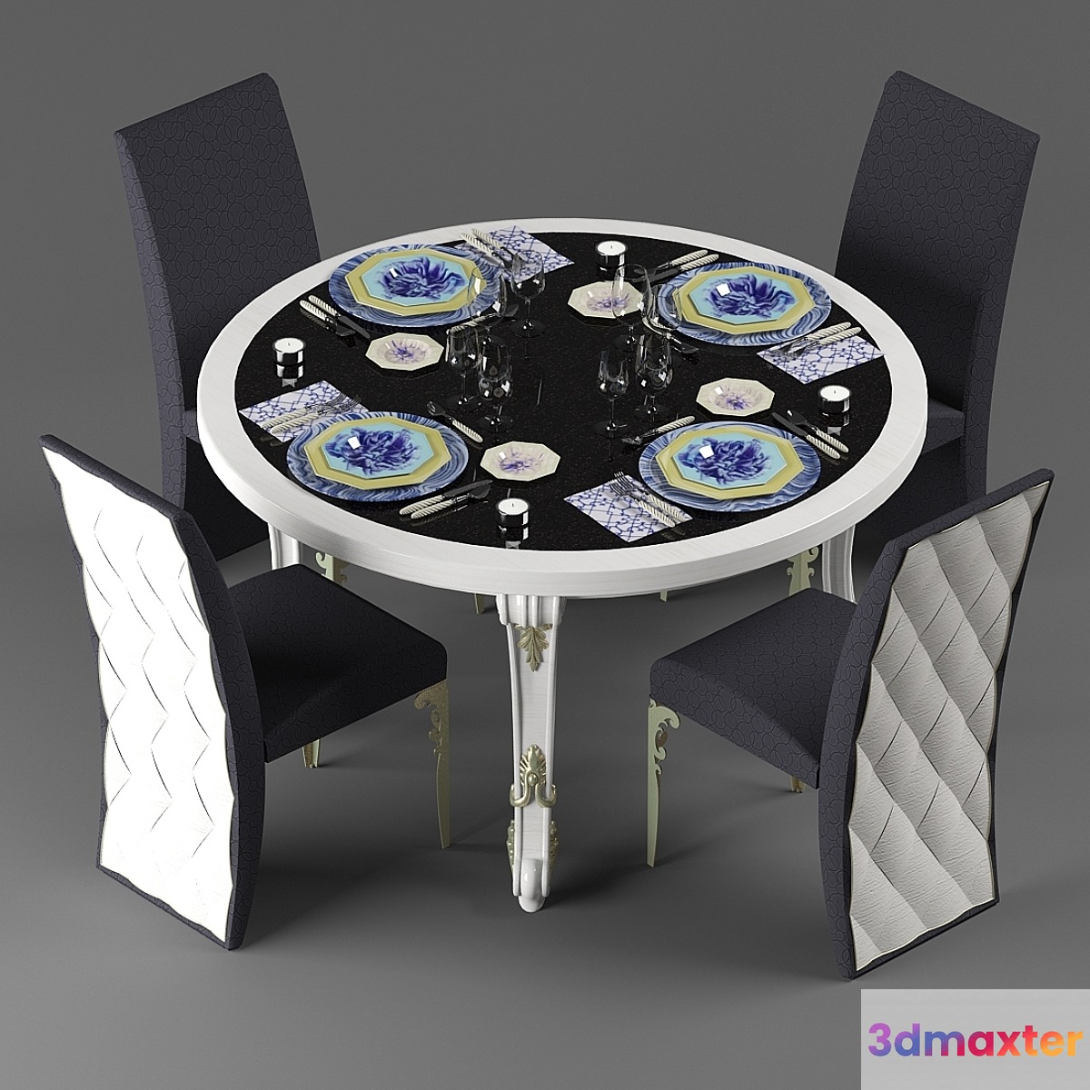 Dining Group 3D Max