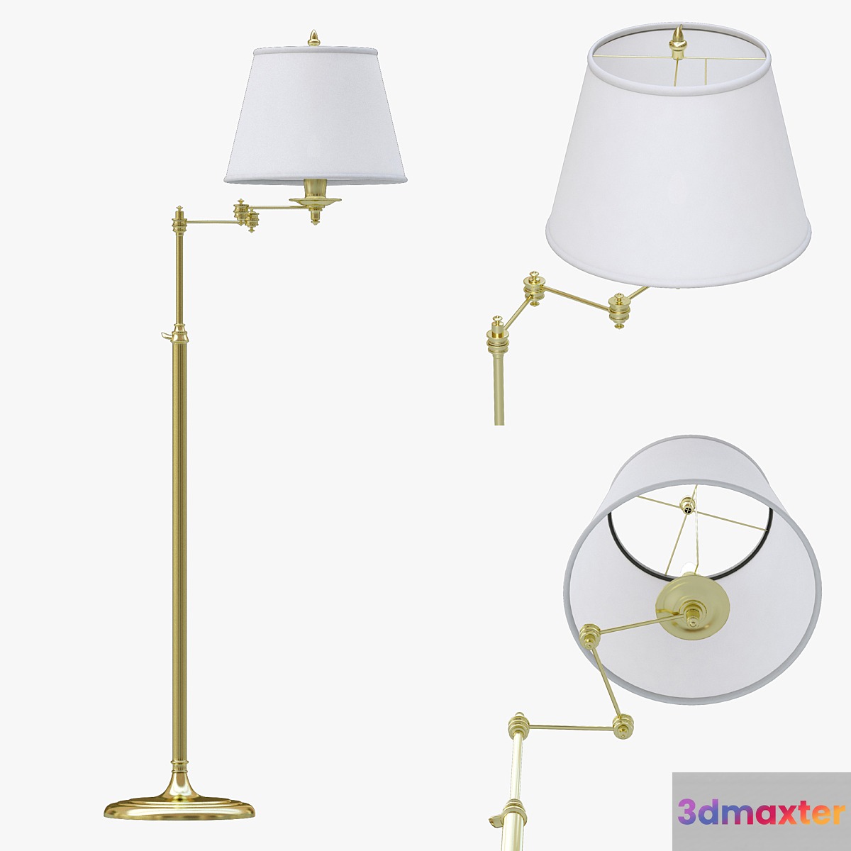 Visual Comfort Studio 1 Light Swing-Arm Floor Lamp