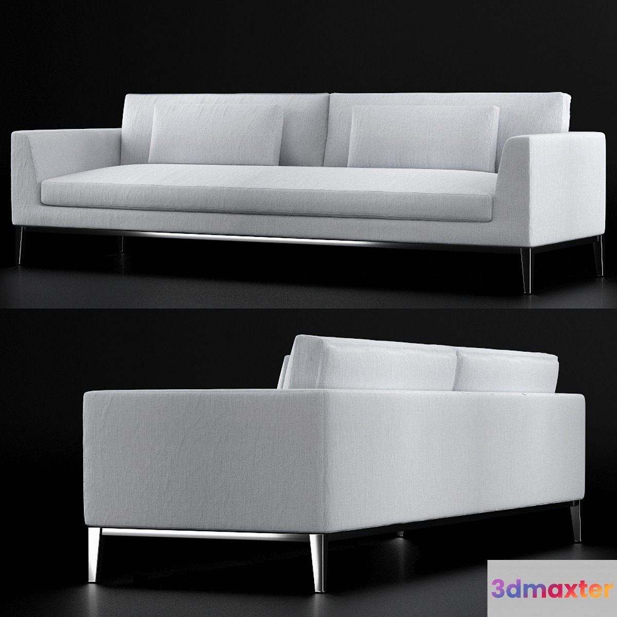 RH-ITALIA TAPER ARM FABRIC SOFA 3D Max