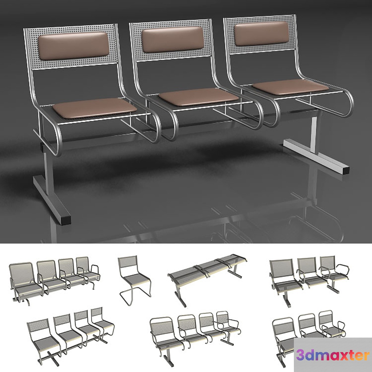 Section perforated seats 3D Max