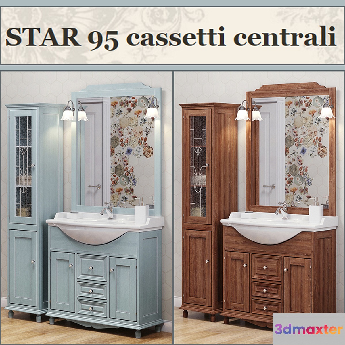 Bathroom furniture STAR 95 cassetti centrali