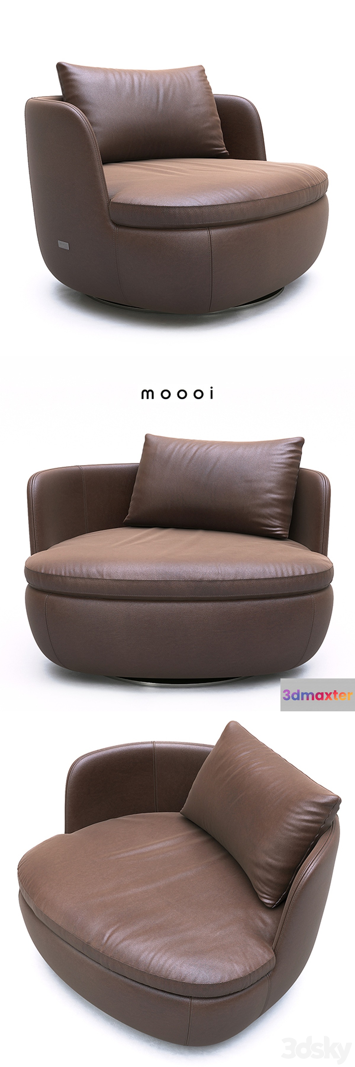 Moooi Bart Swivel leather