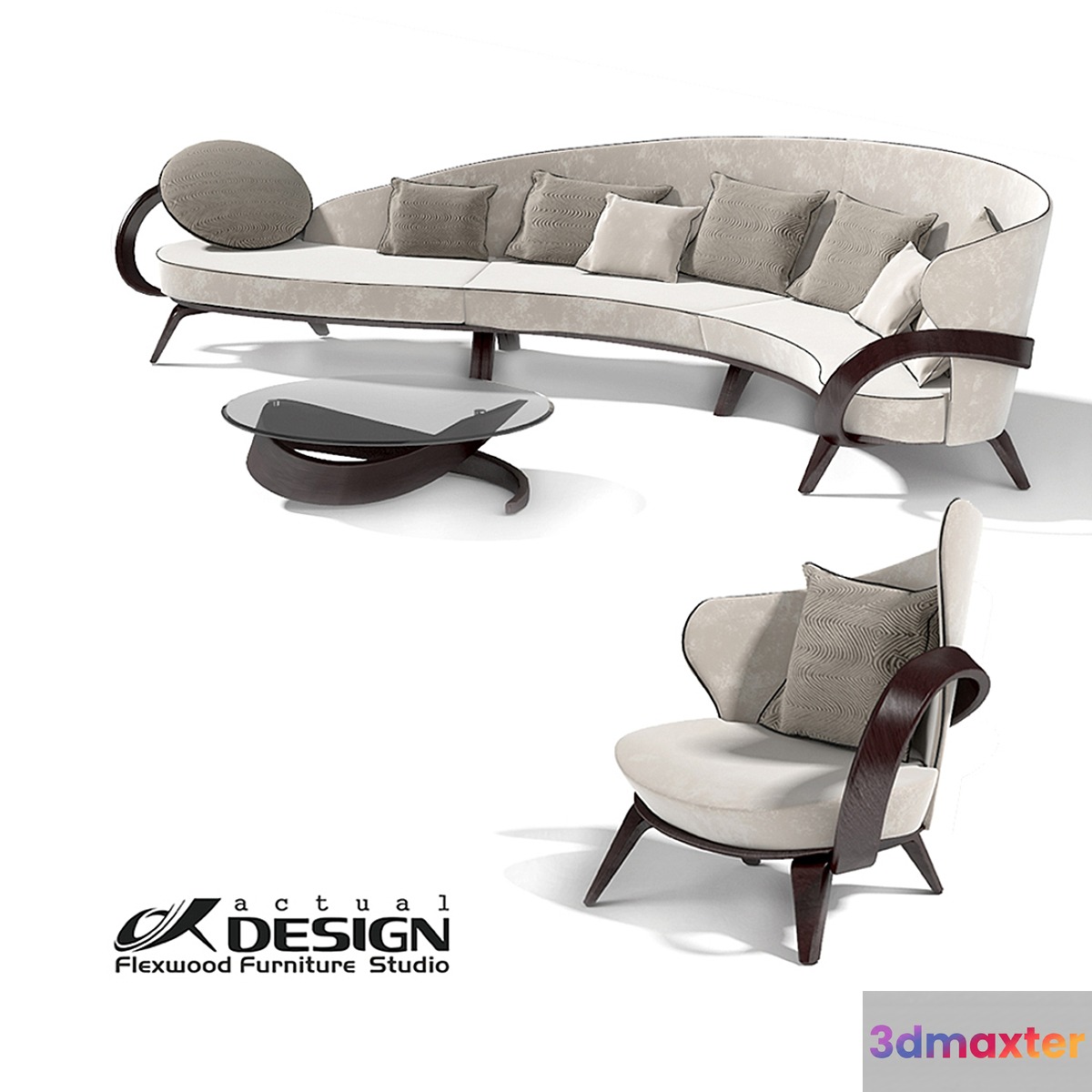 Actual design set of upholstered furniture apriori A 3D Max