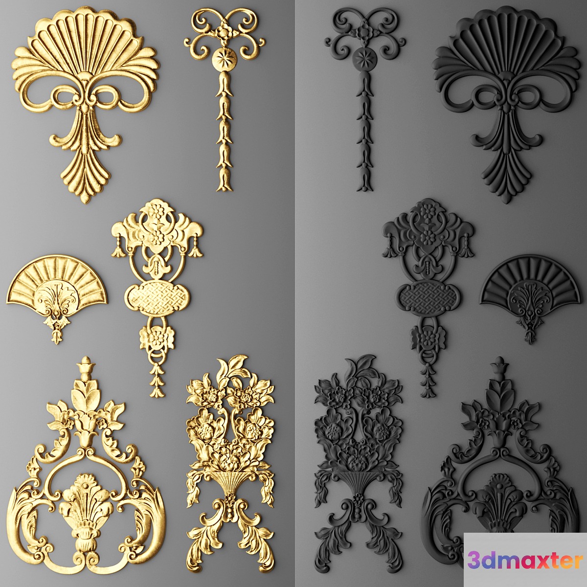 Stucco decor. Set.