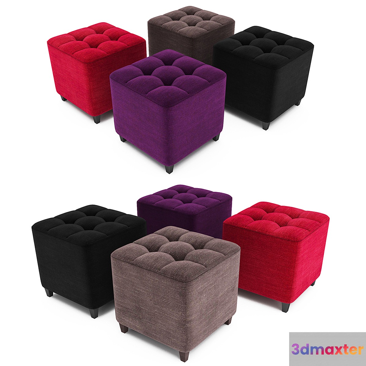 Pouf capitonne - No.2 3D Max