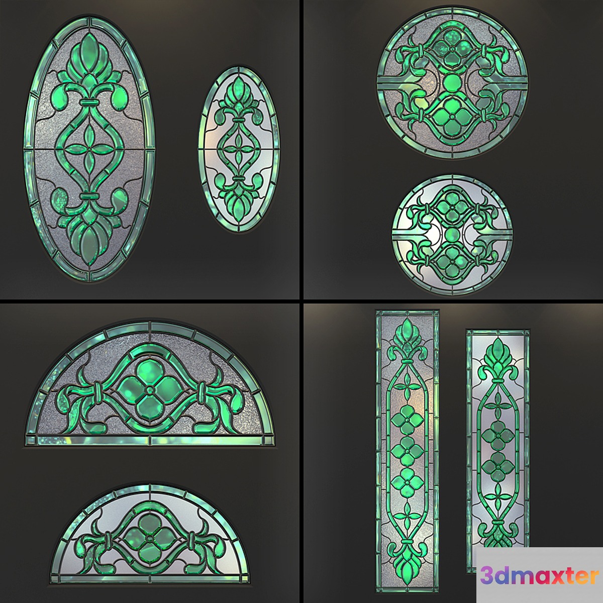 Stained-glass windows a set of 3D Max