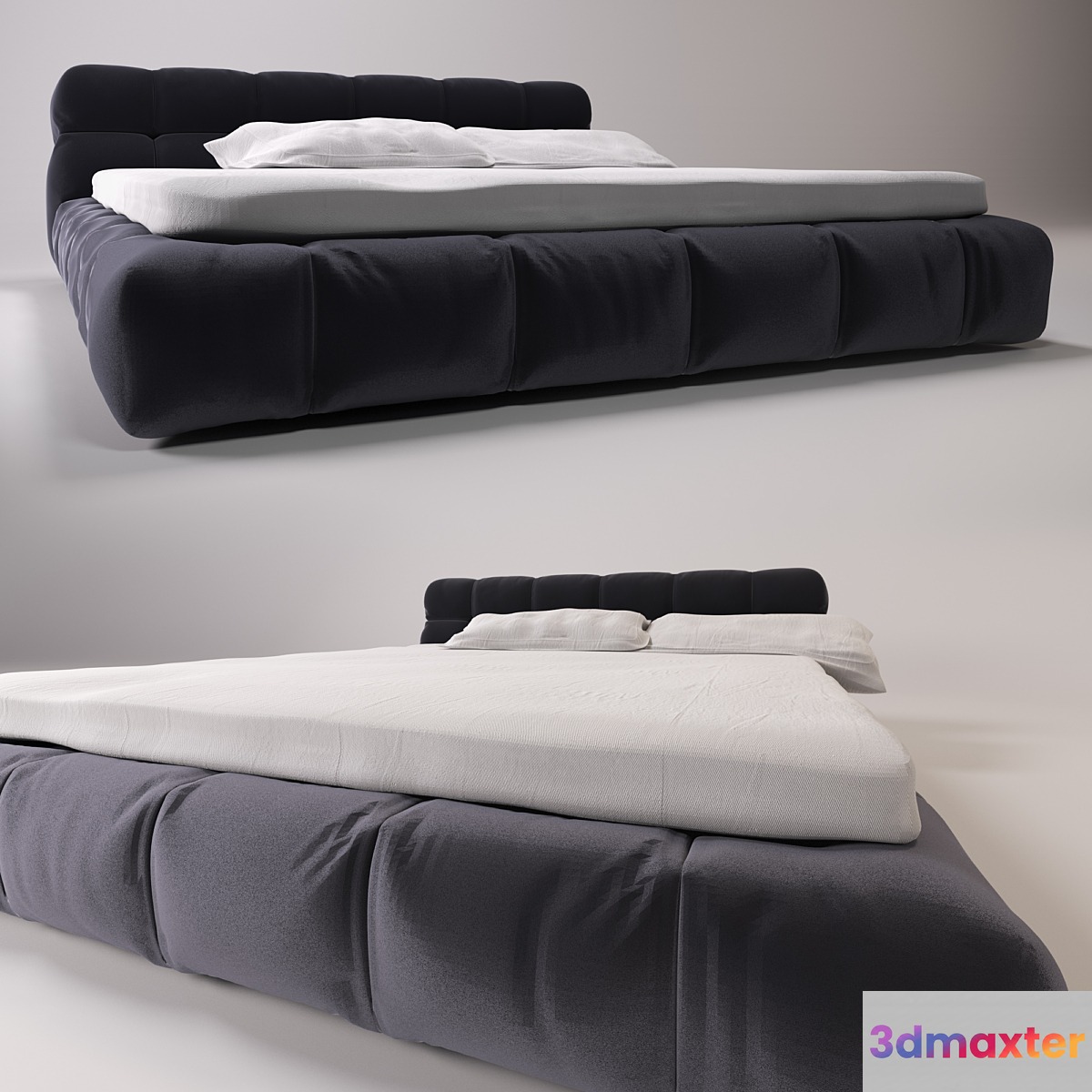 Tufty bed 3D Max