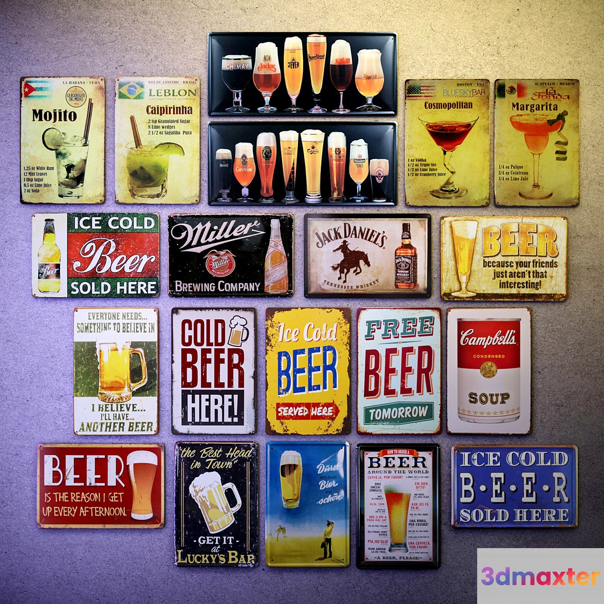 Metal decorative plate - a collection №2. Alcohol - No.2