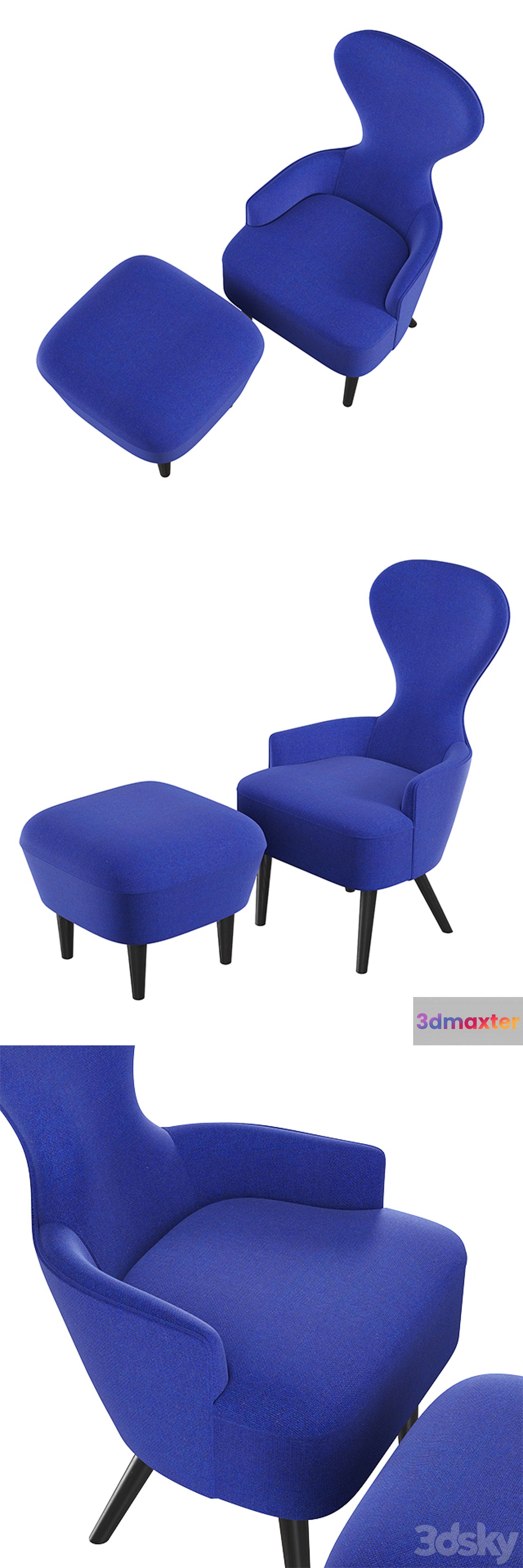 Tom Dixon Wingback Dining Chair 3D Max