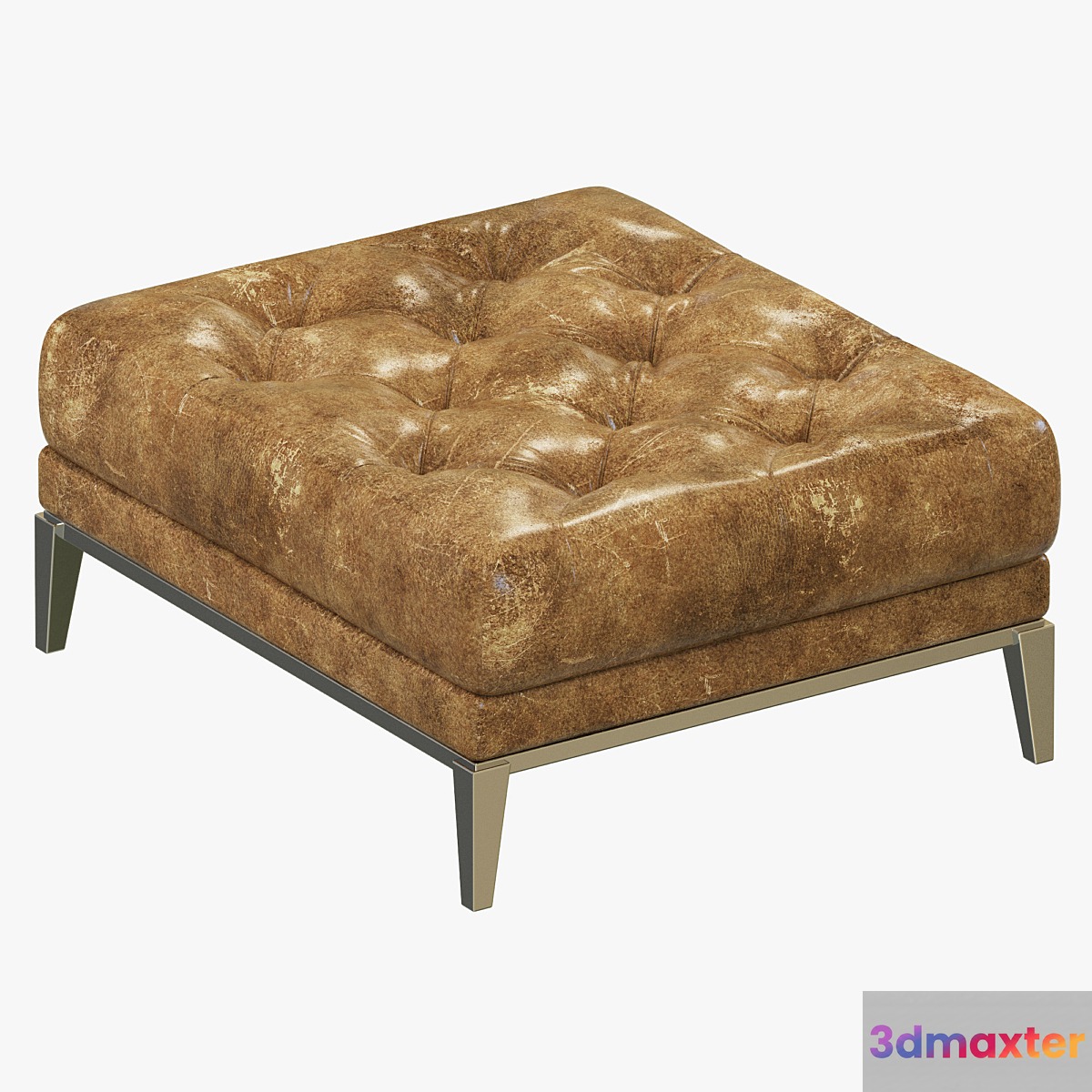 Restoration Hardware Italia Chesterfield Leather Ottoman 3D Max