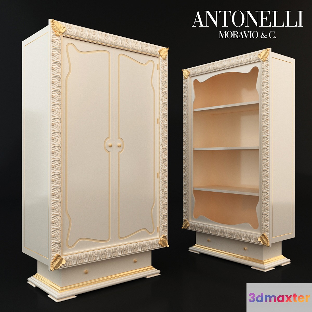 Cabinets & Showcases for books Antonelli Moravio 3D Max