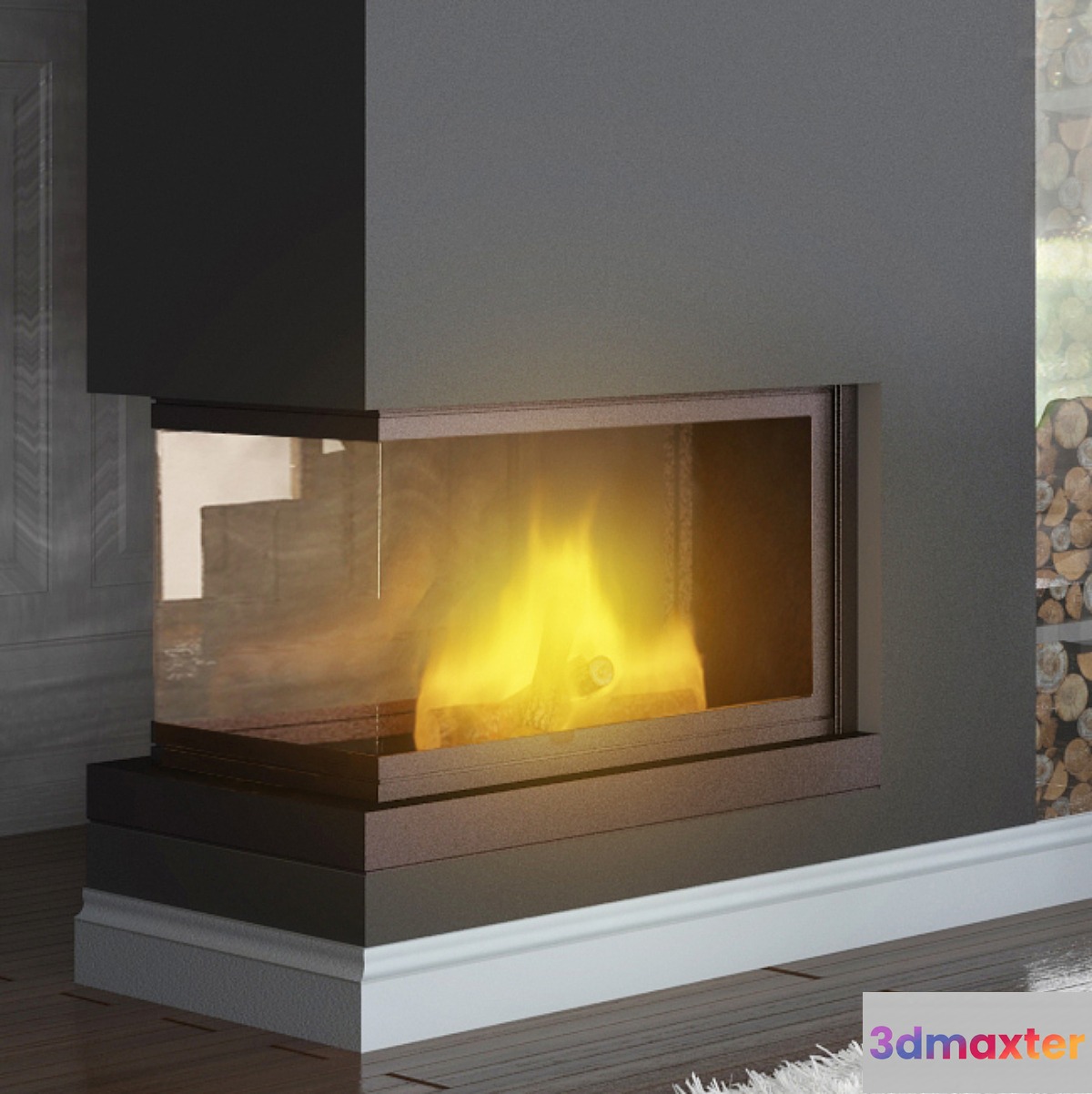 Fireplace tripartite