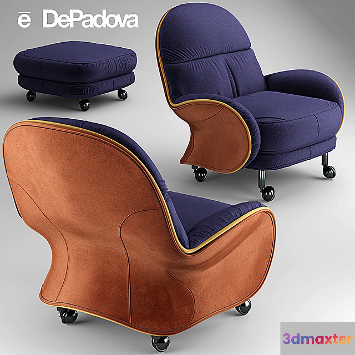 Armchair LOUISIANA De Padova Contract LOUISIANA 3D Max