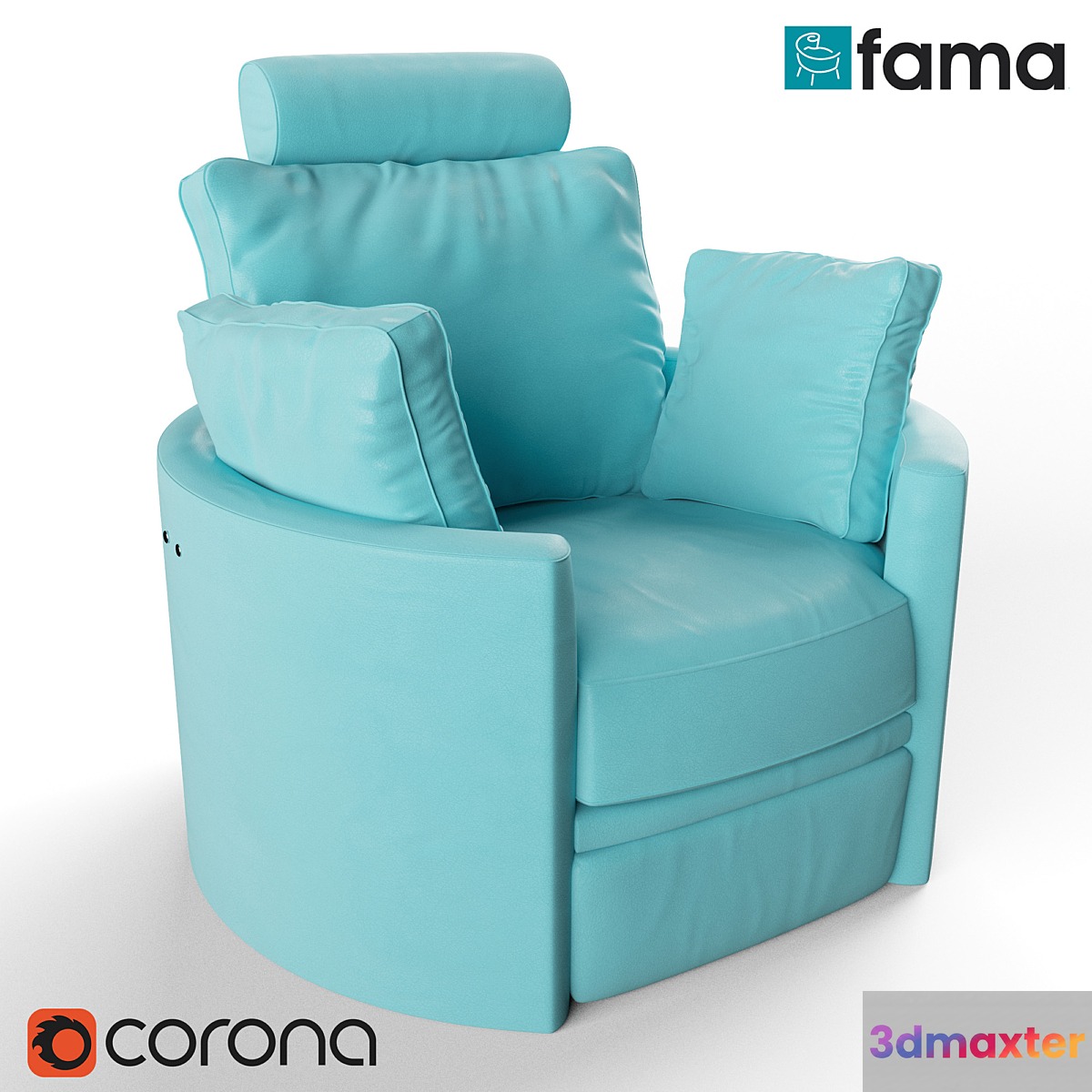 Fama Leather Moon Chair 3D Max