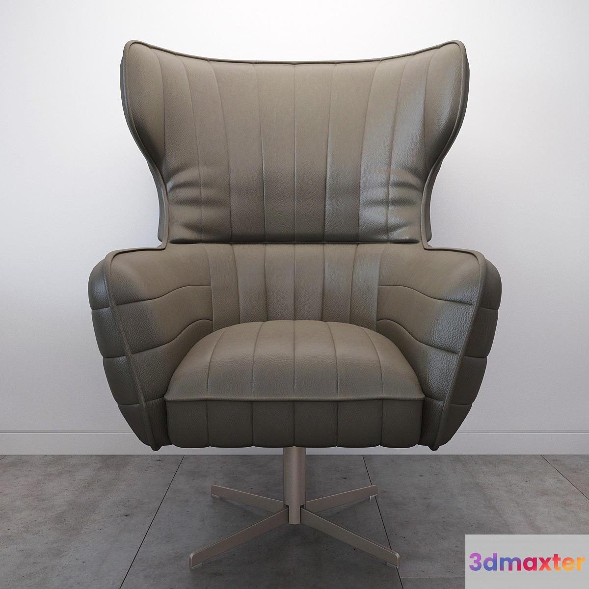 Divani Casa Kylie Modern Grey Eco-Leather Accent Chair 3D Max