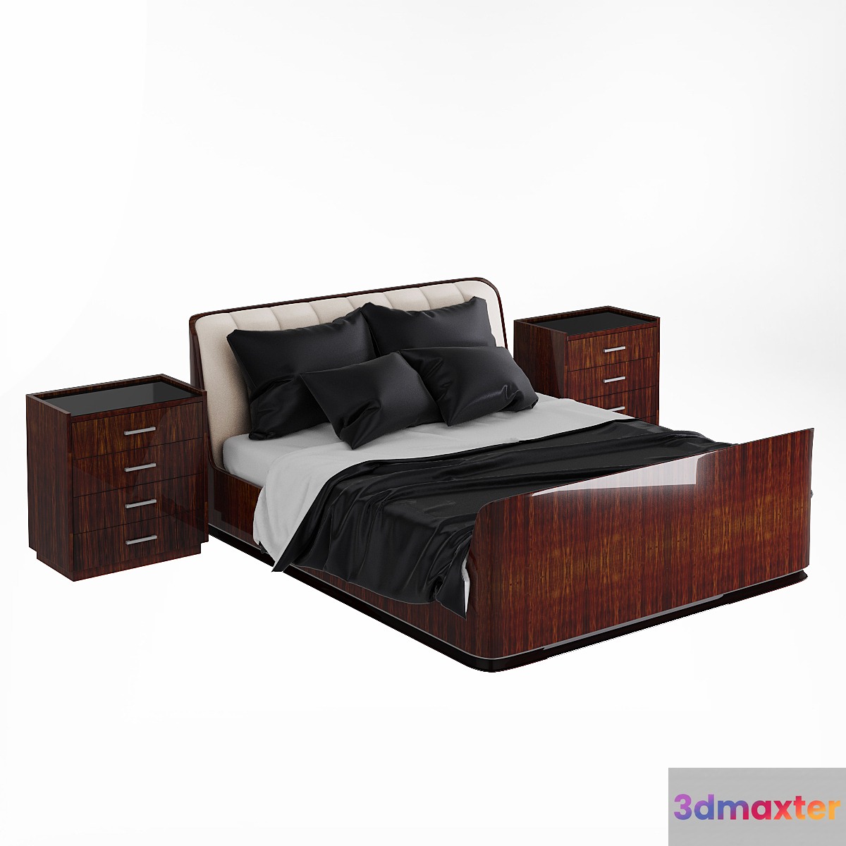 Ralph Lauren Modern Metropolis Channeled Queen Bed 3D Max