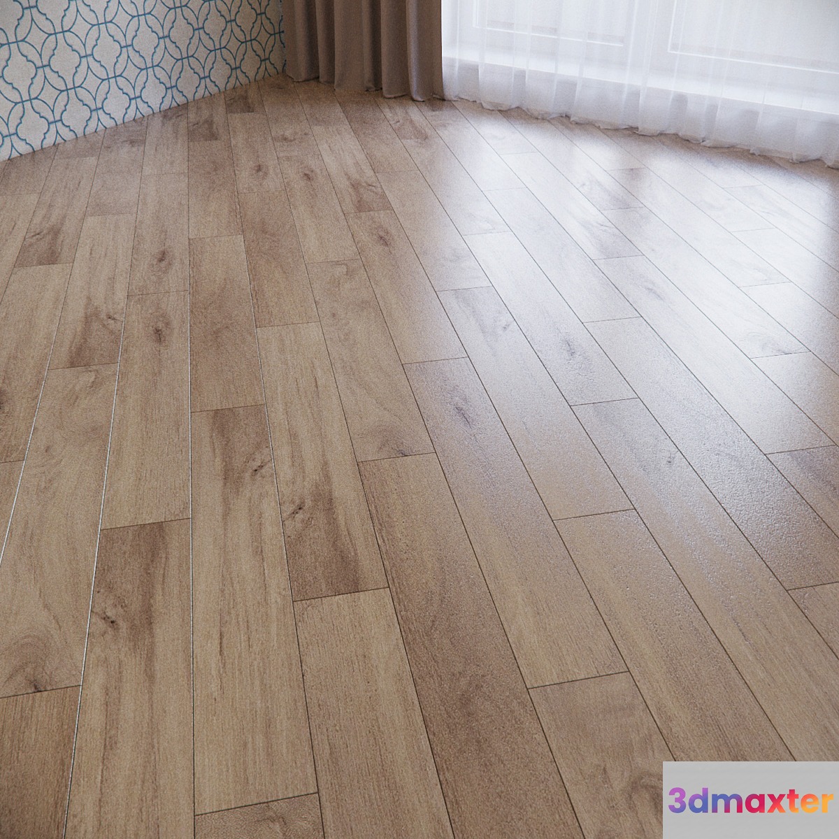 Parquet gray oak 3D Max