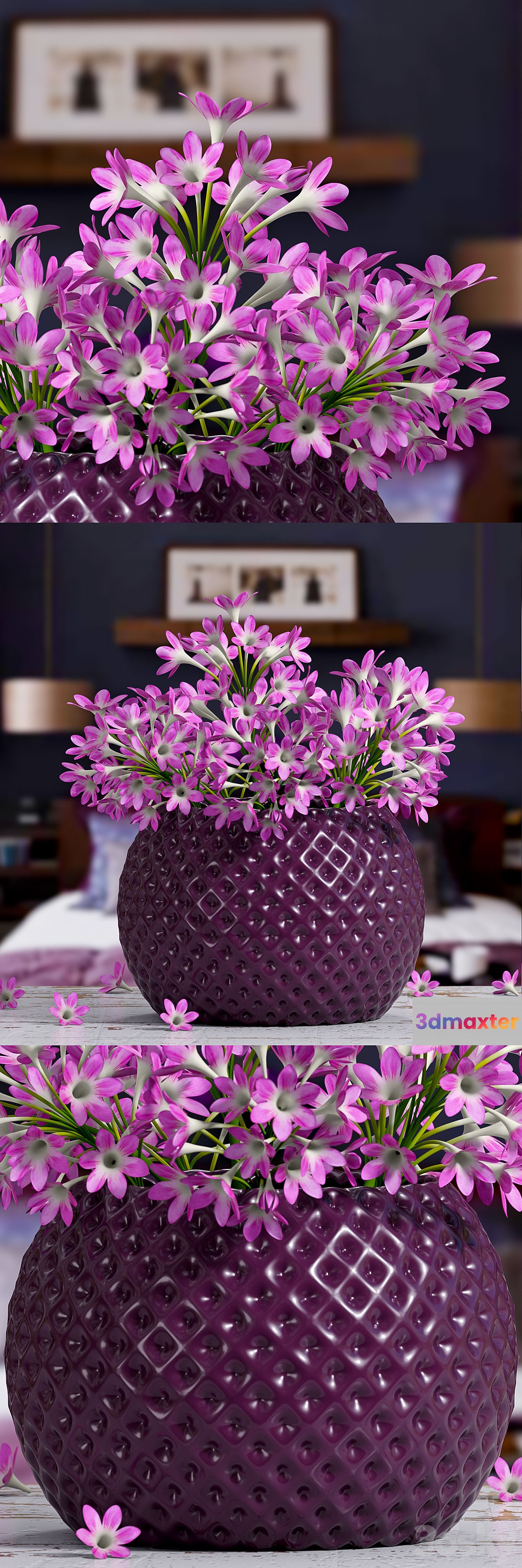 Pink flower vase - No.3