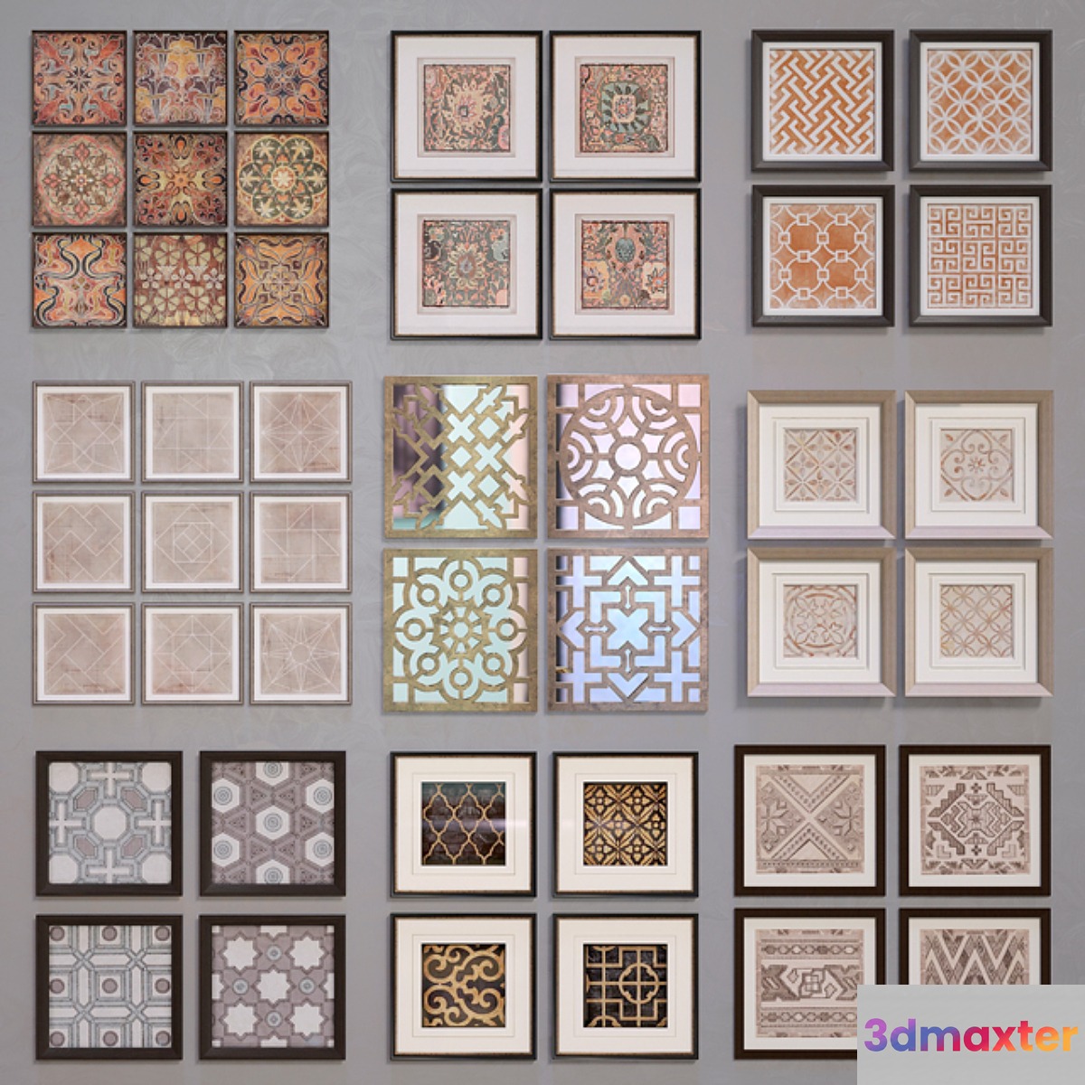 Framed ornamentals 9 sets 46 things