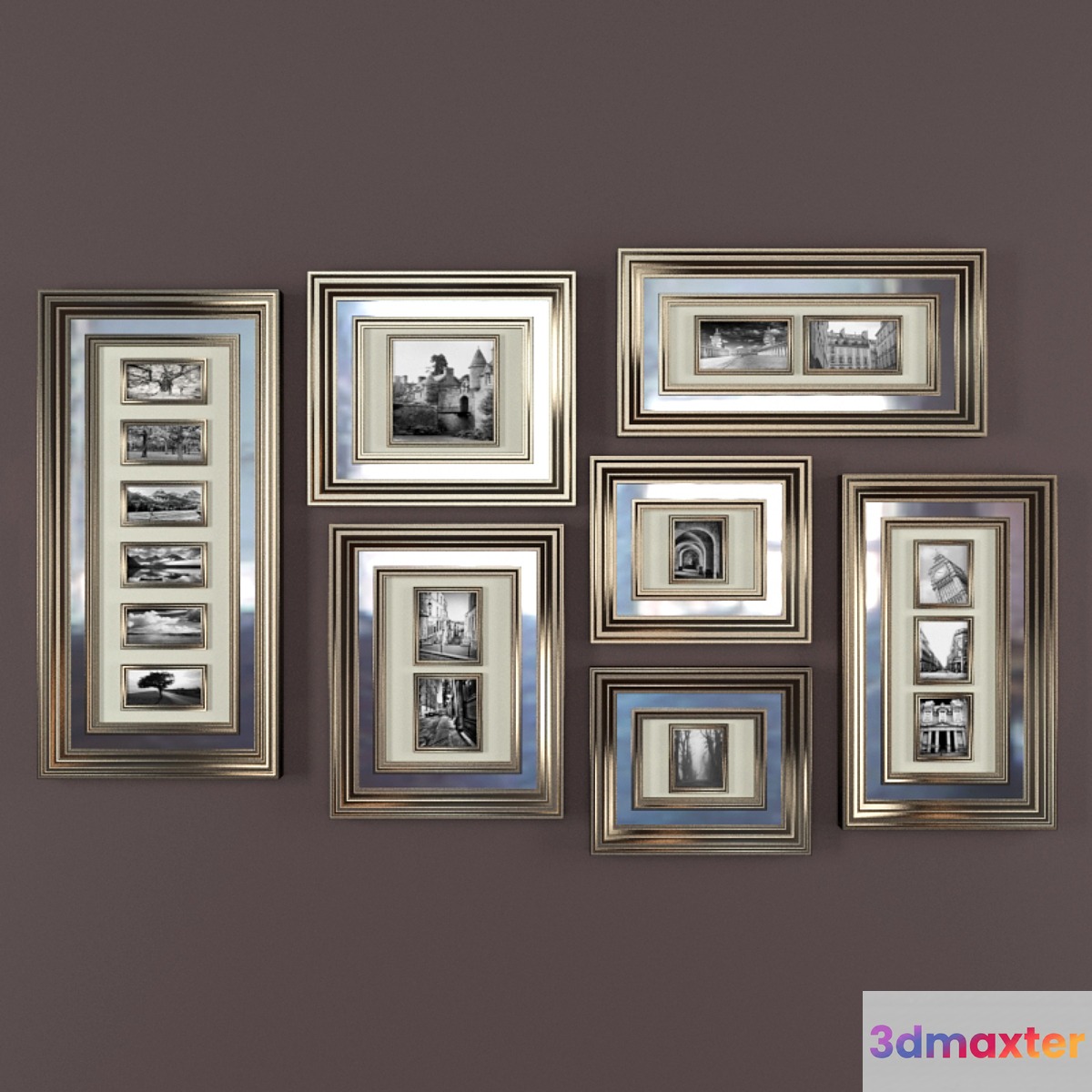 Baguettes Mirrored Collage Frame Gallery