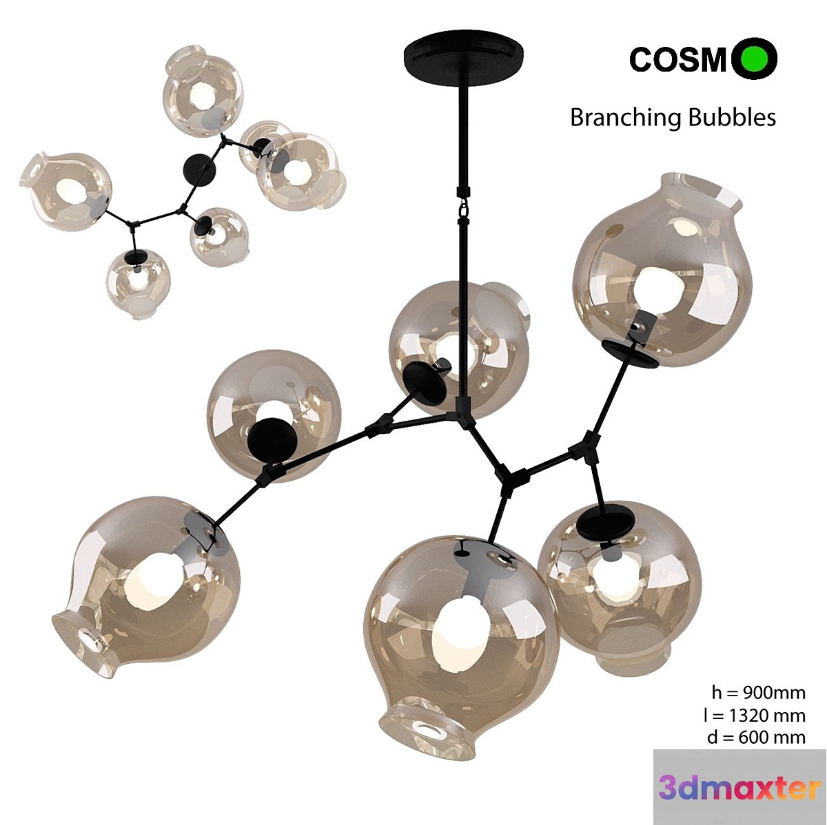 Hanging lamp Branching Bubbles