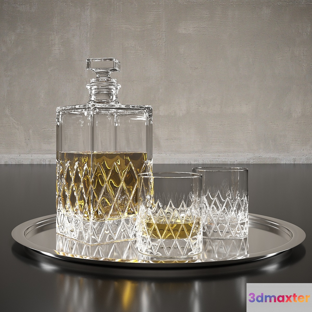 Set for whiskey 3D Max