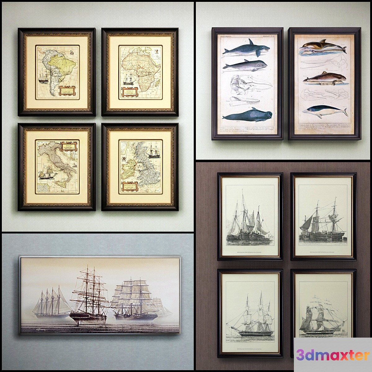 The picture in the frame: 14 piece (Collection 34) Sea theme