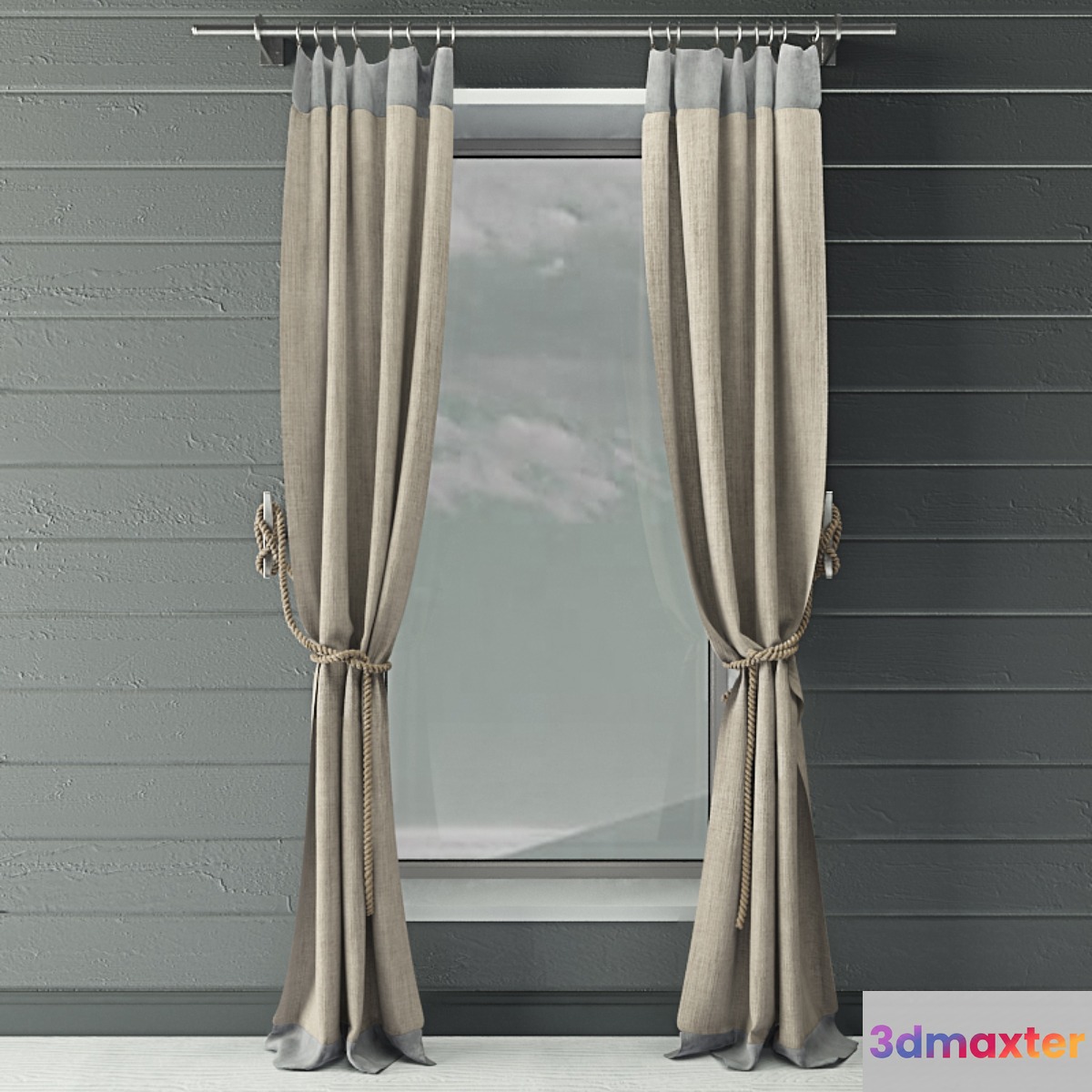 Curtains & rope & marine decor
